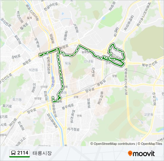 2114 버스 노선 지도