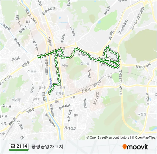 2114 버스 노선 지도
