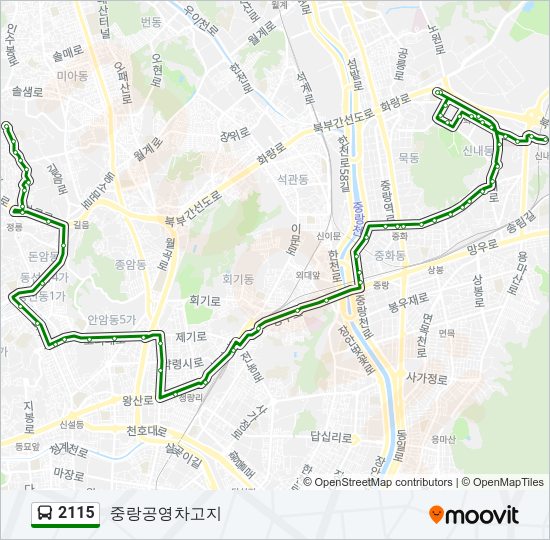 2115 버스 노선 지도