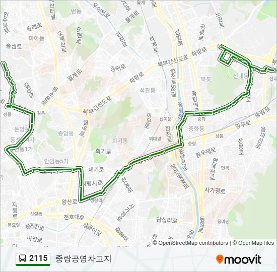 2115 버스 노선 지도