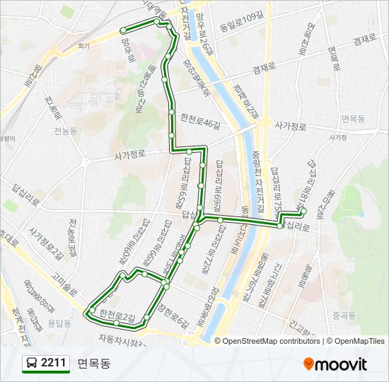 2211 bus Line Map