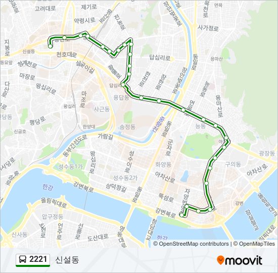 2221 bus Line Map