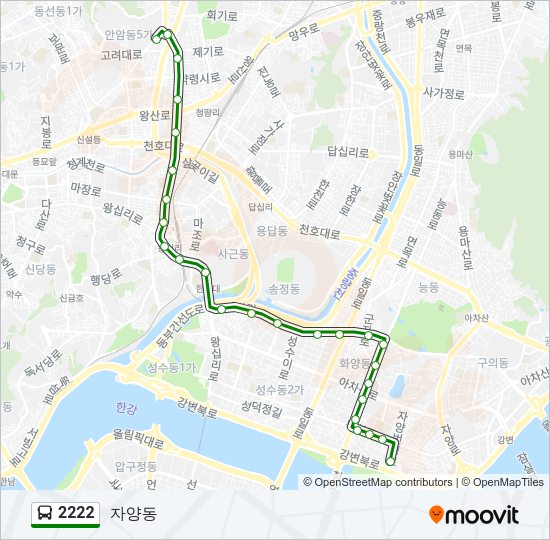 2222 버스 노선 지도