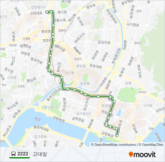 2222 bus Line Map
