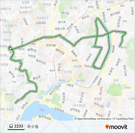 2233 버스 노선 지도