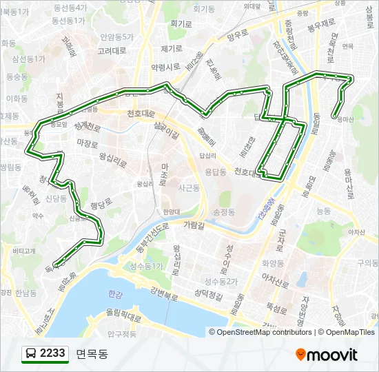 2233 버스 노선 지도