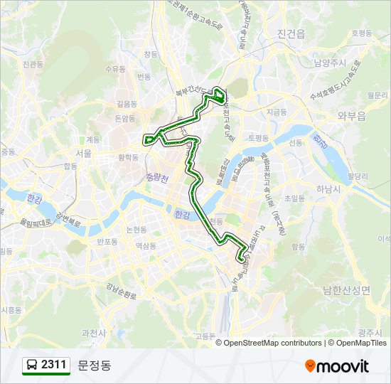 2311 버스 노선 지도