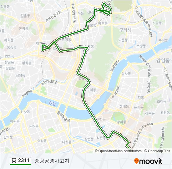 2311 버스 노선 지도