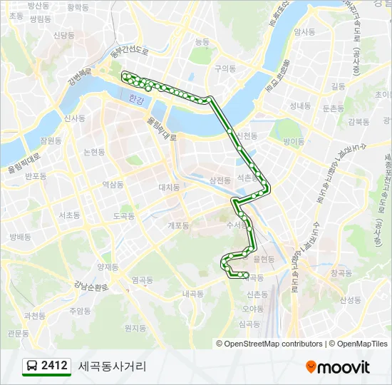 2412 버스 노선 지도