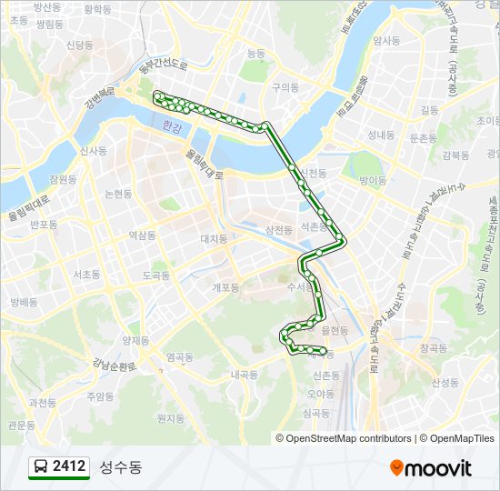 2412 버스 노선 지도