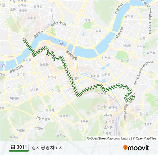 3011 버스 노선 지도
