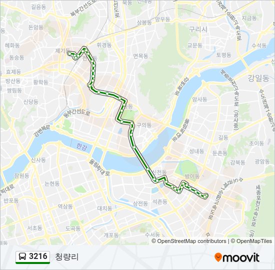3216 버스 노선 지도