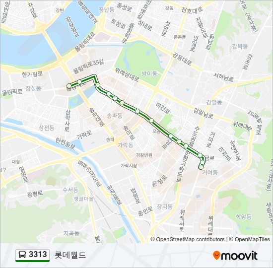3313 Bus Line Map