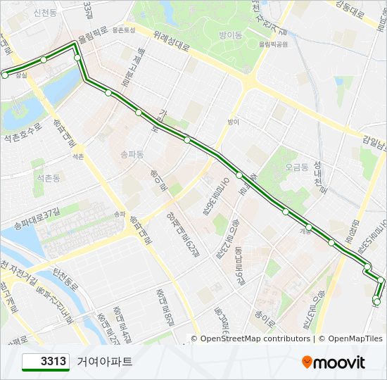 3313 bus Line Map