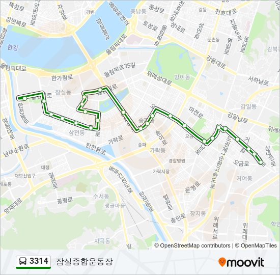 3314 Bus Line Map
