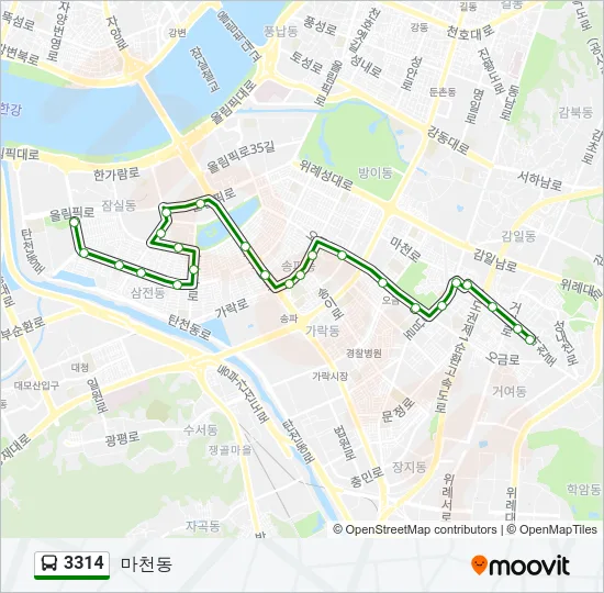 3314 버스 노선 지도