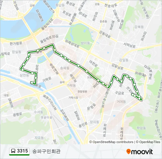 3315 Bus Line Map