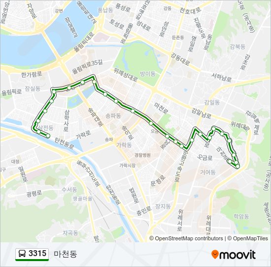 3315 버스 노선 지도
