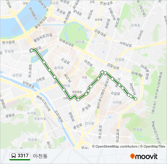 3317 버스 노선 지도