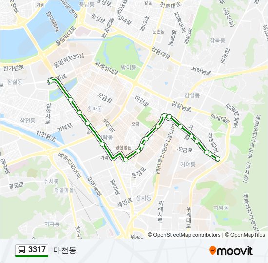 3317 bus Line Map