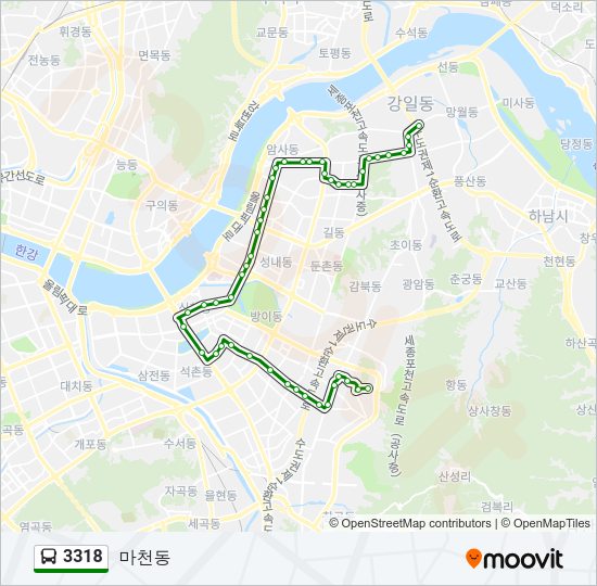 3318 버스 노선 지도