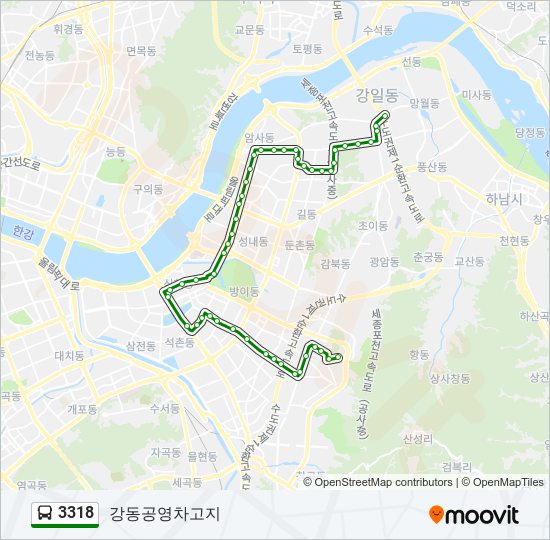 3318 버스 노선 지도