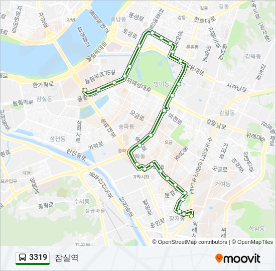 3319 버스 노선 지도