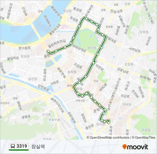 3319 버스 노선 지도