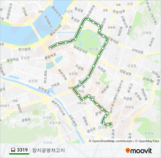 3319 버스 노선 지도