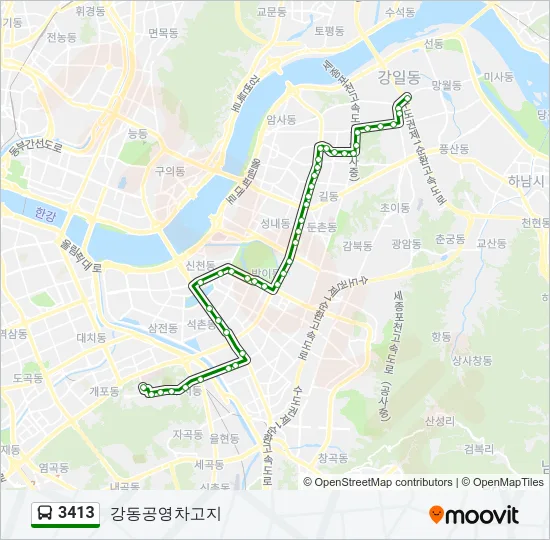 3413 Bus Line Map