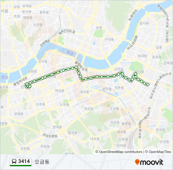 3414 버스 노선 지도