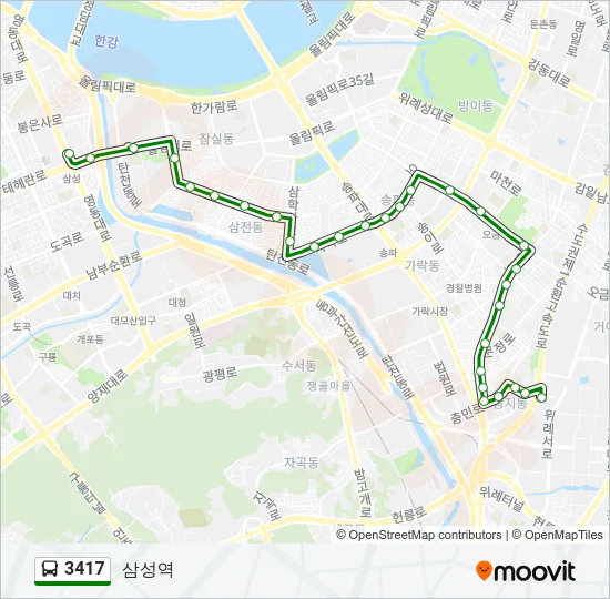 3417 Bus Line Map