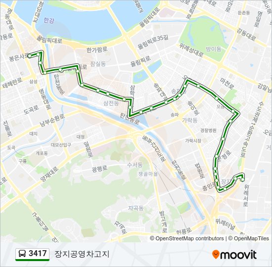 3417 Bus Line Map