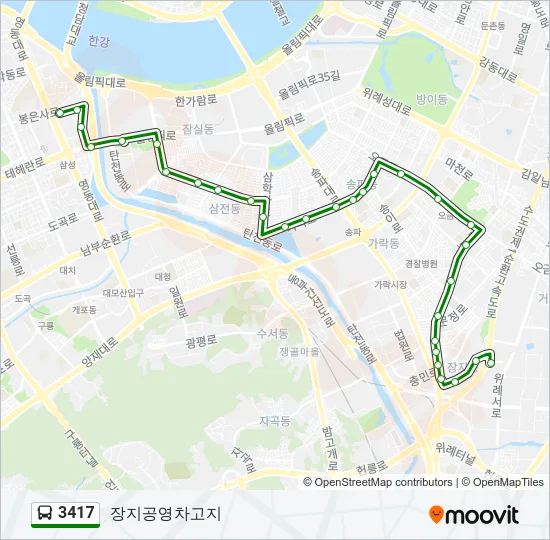 3417 버스 노선 지도