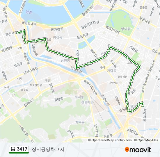 3417 bus Line Map