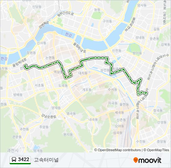 3422 버스 노선 지도
