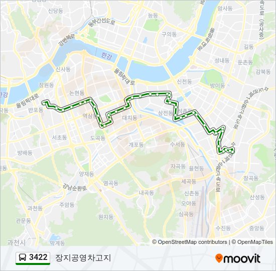 3422 버스 노선 지도
