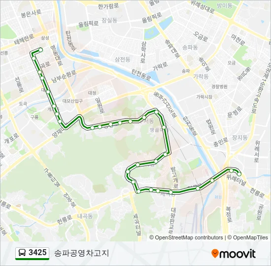 3425 버스 노선 지도