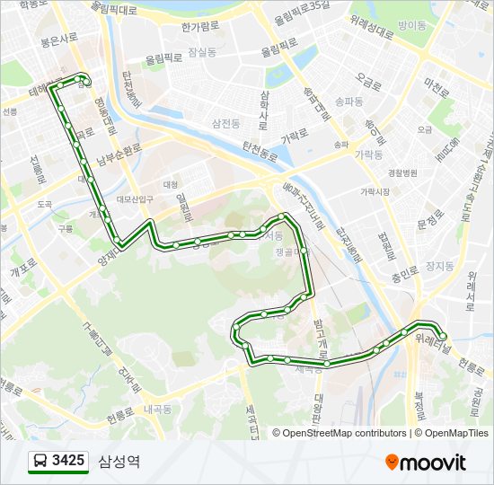 3425 bus Line Map