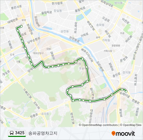 3425 bus Line Map