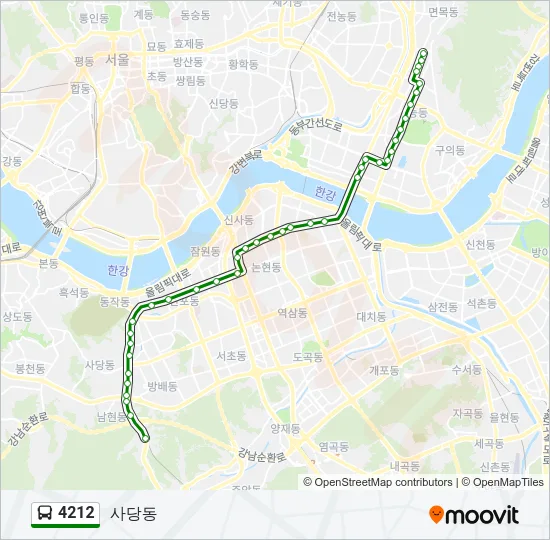 4212 버스 노선 지도