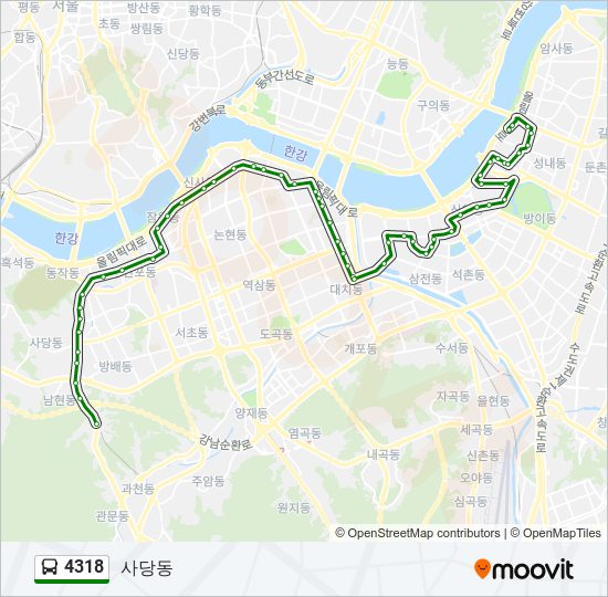 4318 버스 노선 지도