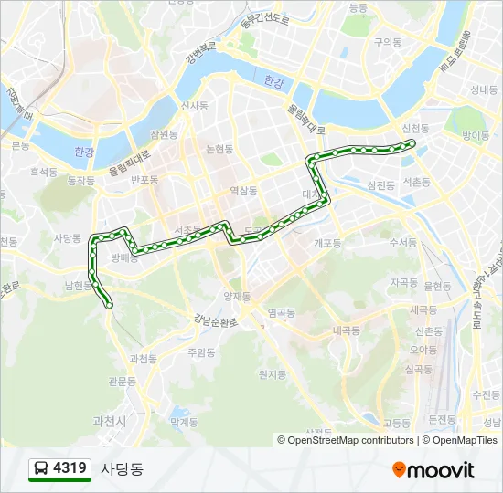 4319 버스 노선 지도