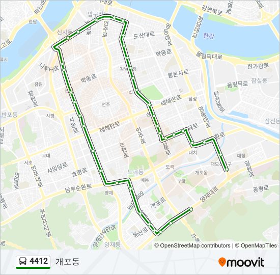4412 버스 노선 지도