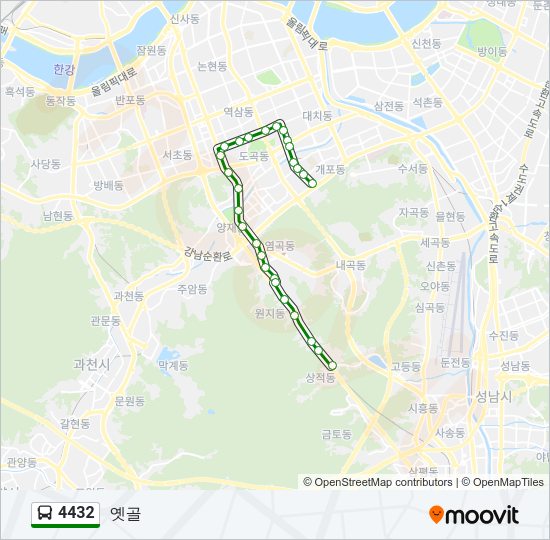 4432 버스 노선 지도