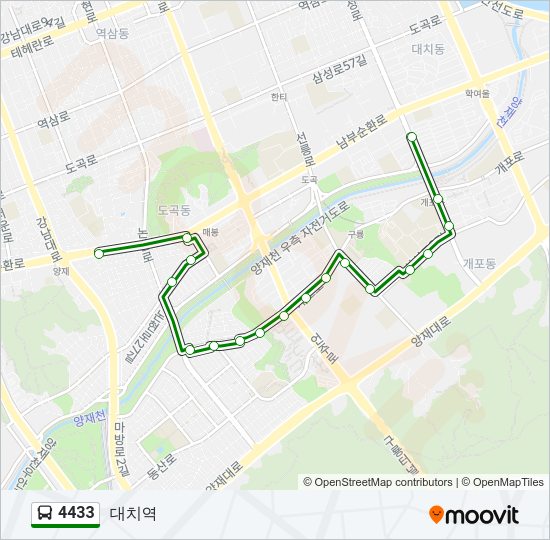 4433 버스 노선 지도