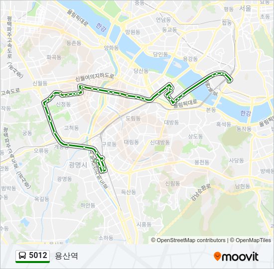 5012 버스 노선 지도