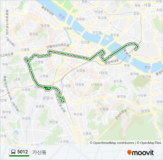 5012 bus Line Map