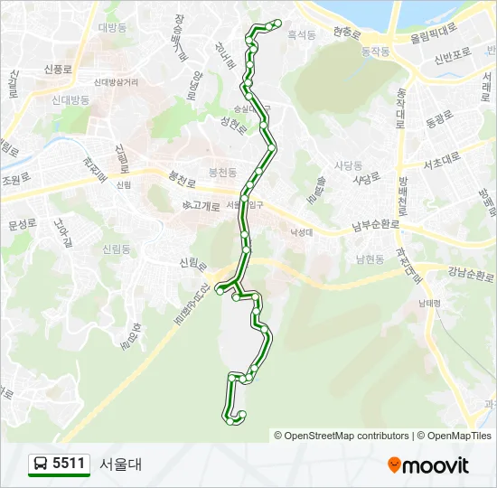 5511 버스 노선 지도