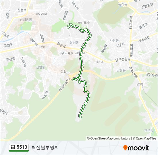 5513 버스 노선 지도